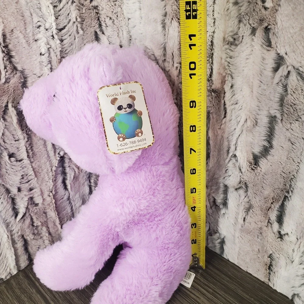 World Plush Lavender Purple Teddy Bear, Sitting 11